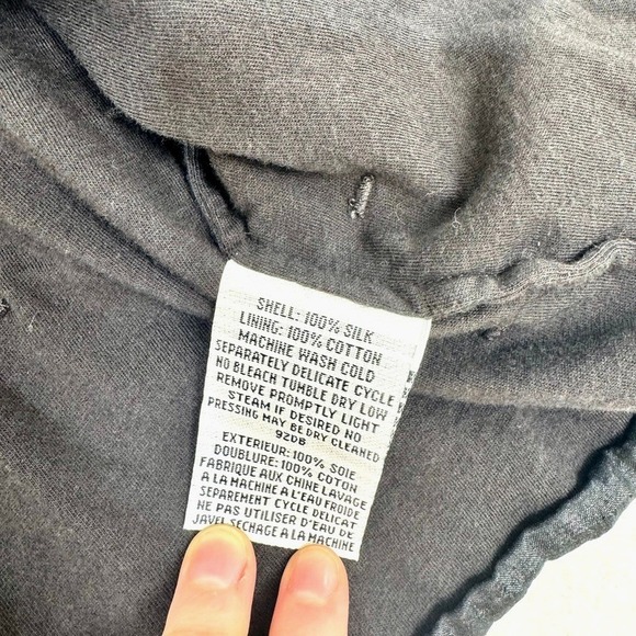 EILEEN FISHER Silk Open Cardigan Cotton Lining Black Textured Jacket 2XL - Picture 4 of 4